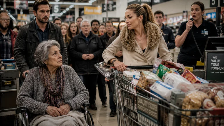 A Woman With a Full Cart Skipped Ahead of My Mom in a Wheelchair — What Was Announced Over the Intercom Left Her Frozen